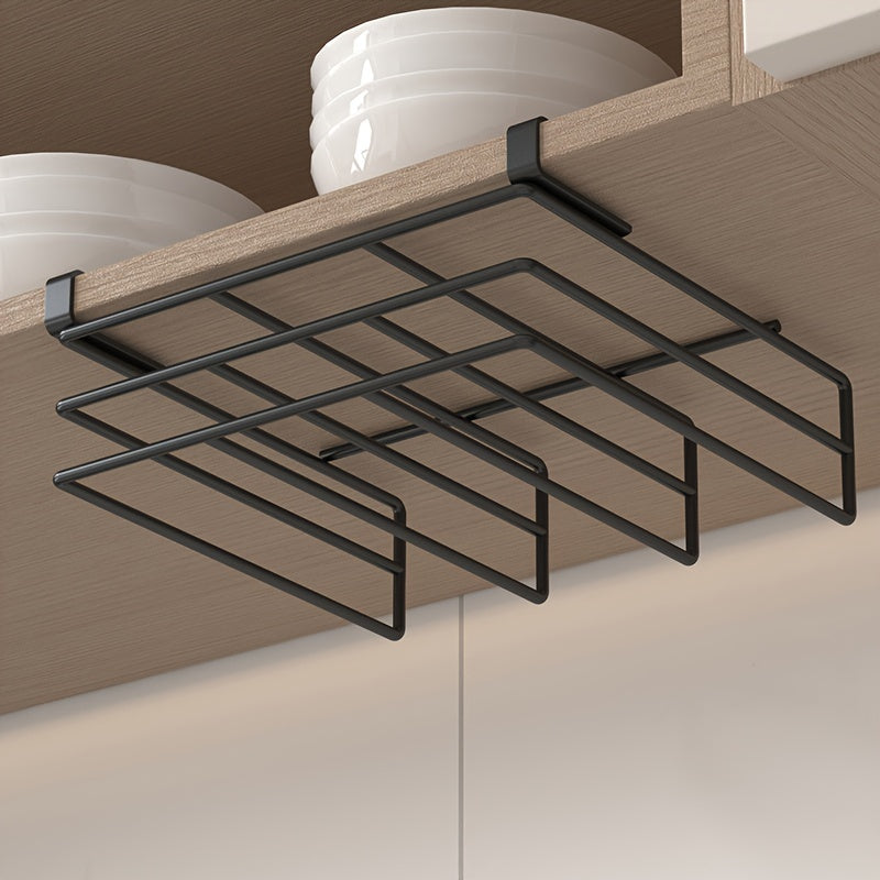 1-piece Stainless Steel Under Cabinet Storage Rack for Cutting Boards, Paper Towels, and Pot Covers - Convenient Organization.