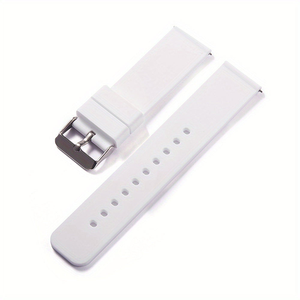 This silicone strap watch band comes in various sizes and is suitable for both women and men. The polished buckle and waterproof design make it perfect for sports activities. This strap makes an excellent gift option.