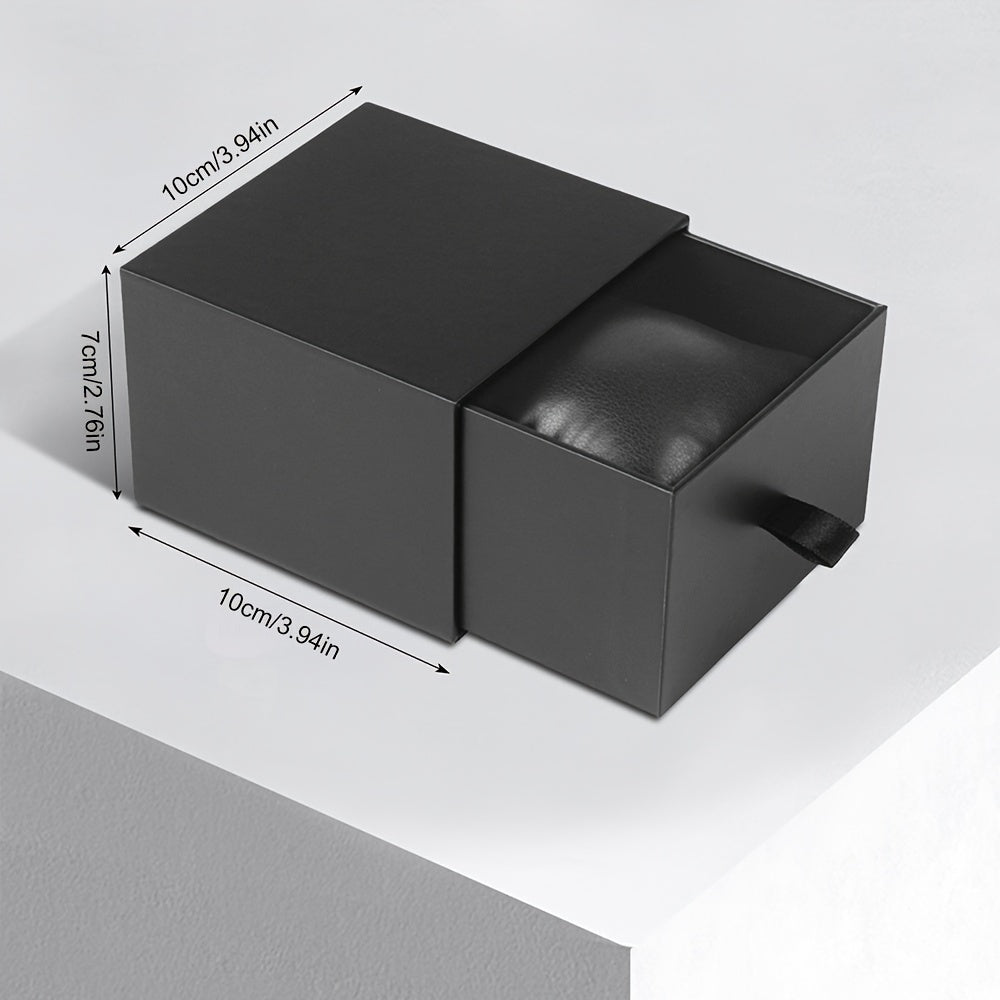 Beautiful black gift box for a watch that can be easily removed