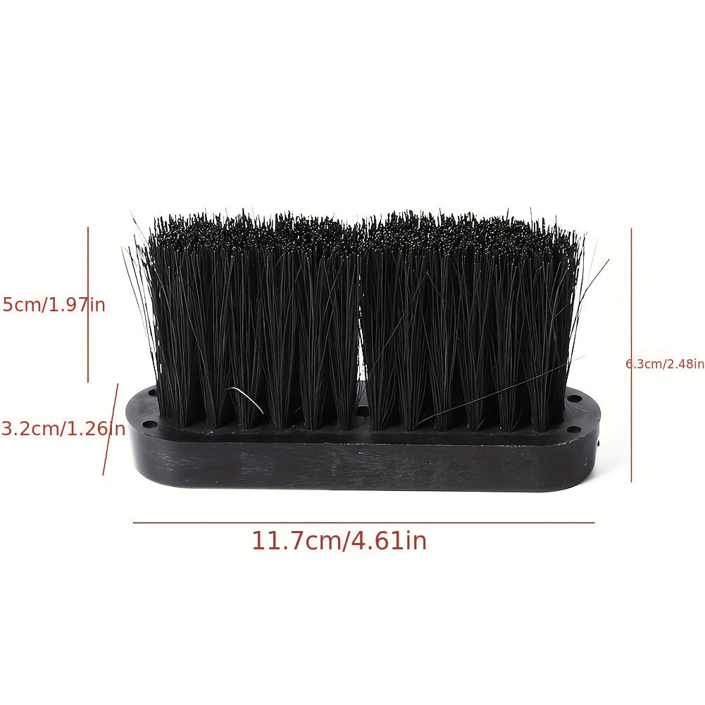 High-quality fireplace broom with a convenient plastic handle for easy gripping. This portable cleaning tool is constructed with multiple components and dense bristles for effective and efficient sweeping of your hearth.