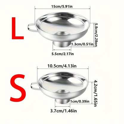 Metal Jam Funnel - Stainless Steel with Handle, Perfect for Wide and Regular Mouth Cans, FDA-Approved Grade Stainless Steel