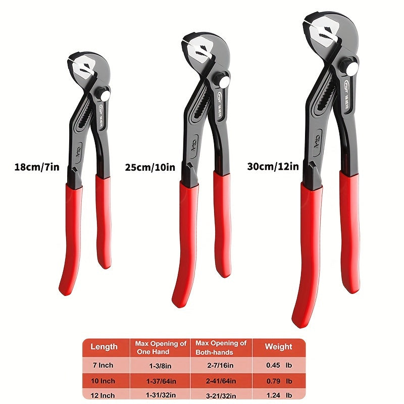 Multi-Function Water Pump Pliers, Chrome Vanadium Steel, Adjustable Jaw Size, Suitable for Industrial, Automotive, and Home Maintenance.