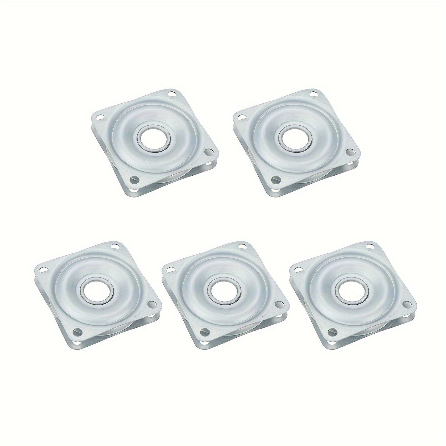 Square Swivel Casters Set of 5 for Kitchen & Bathroom - Multi-functional Rotating Storage Turntable Wheels, Perfect for Spice Rack, Makeup Organizer, and Office Applications.