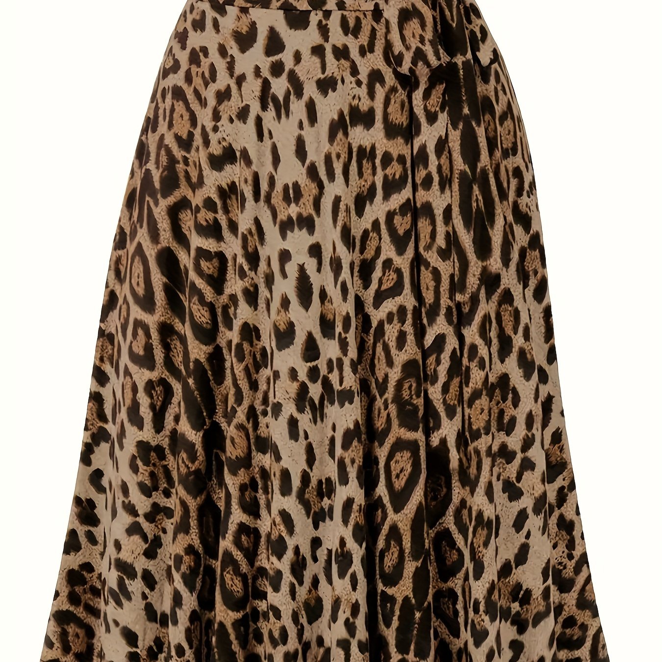 Leopard print knot skirt for plus size women, perfect for spring and summer.