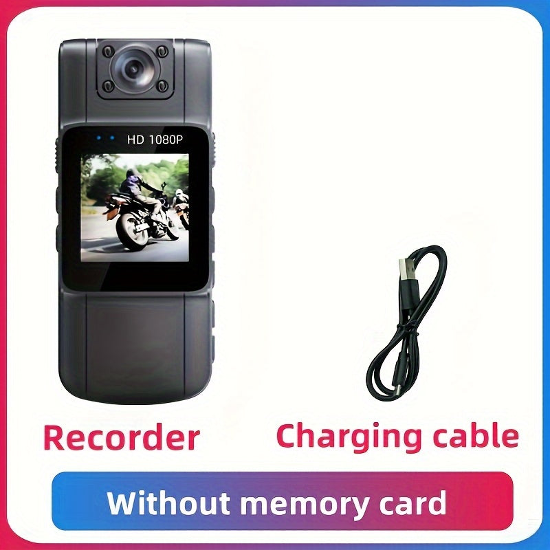 Portable 1080P Full HD Camera with Night Vision, Long-lasting Battery, and Clip for Outdoor Activities.