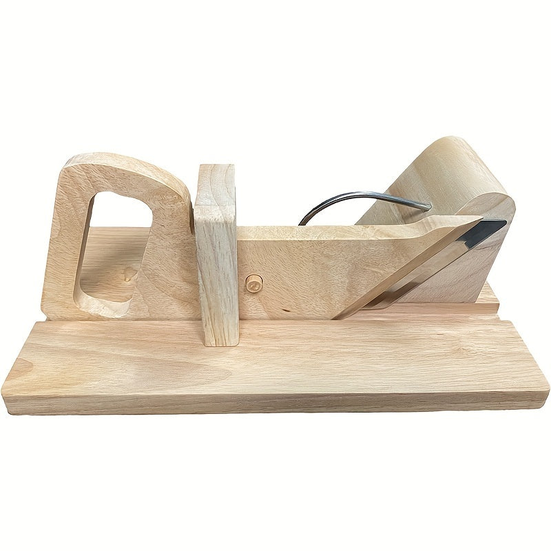 Manual Oak Wood Handheld Fruit and Vegetable Chopper with Stainless Steel Ham Slicer and Melon Cutter