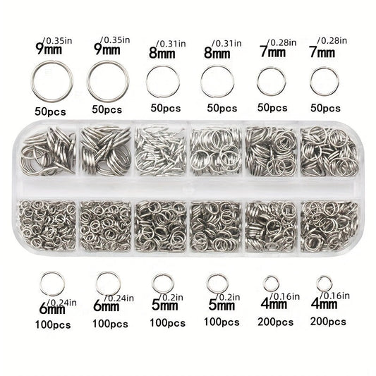 [Top Pick] 1100-Piece Assorted Alloy Jump Rings Set in Vibrant Colors & Various Sizes with Convenient Storage Box - Perfect for Crafting DIY Jewelry, Earrings | Made of Strong Iron, Great for Creating Unique Charms