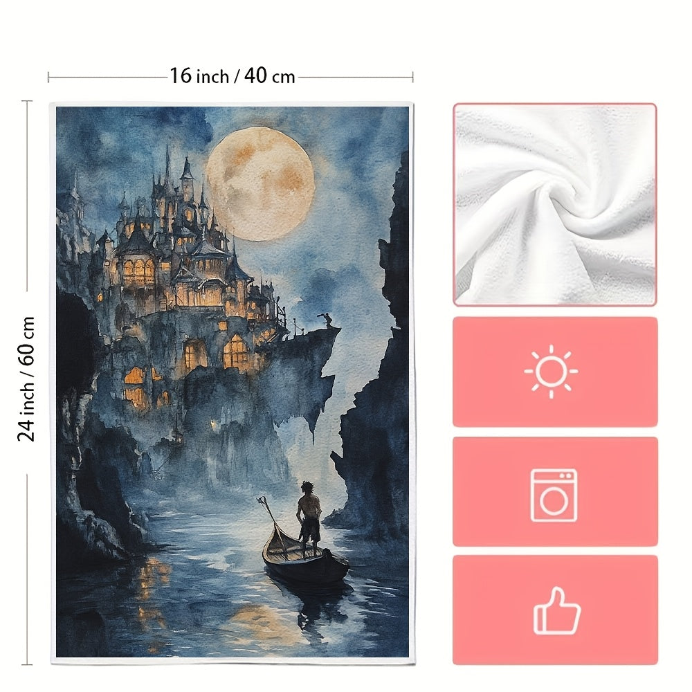 Set of 2 Kitchen Towels, The Secret Of Monkey Island Design, Luxuriously Soft and Absorbent Dish Hand Towels for Holiday Decor, Machine Washable, 16x24 Inch - Item Number 2KYSYS1218635