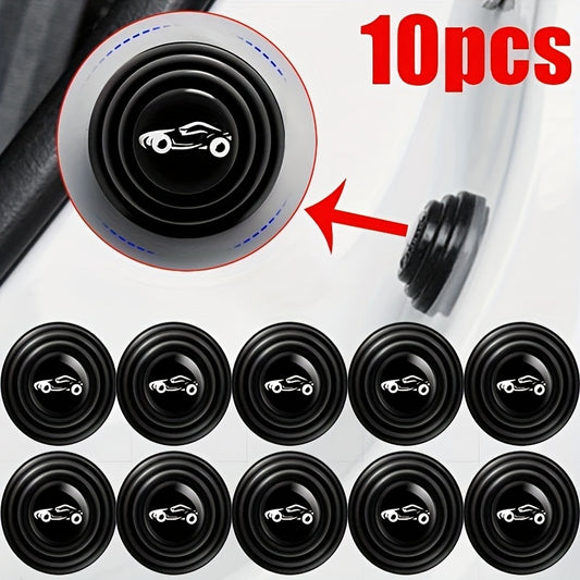 10PCS Silicone Car Door Bumper Guards - Anti-Collision Buffer Pads for Auto Door Protection.