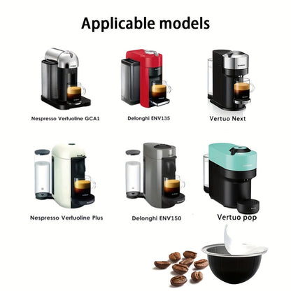 High-Quality Refillable Aluminum Coffee Pods in Black for Nespresso Vertuo - Set of 1 with Sealing Foil