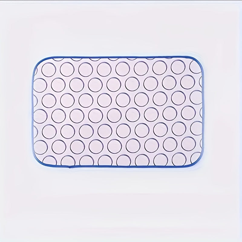 Portable Ironing Mat with Heat Insulation - Water-resistant, Anti-Slip, Odourless, Perfect for On-the-Go, Compact Storage Design, Pink and Blue Geometric Design