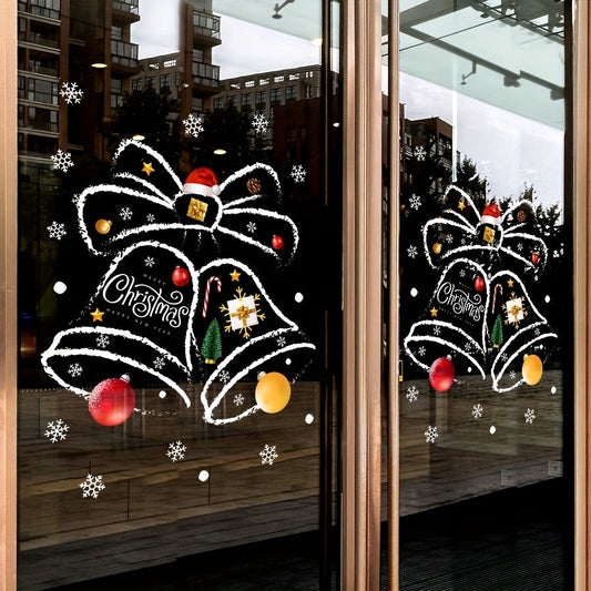 Elevate your seasonal decor with the International Style Christmas Bells Window Cling Decal. This static sticker is perfect for adding a festive touch to your home, shopfront, or commercial display. Bring a touch of holiday cheer to any space with this