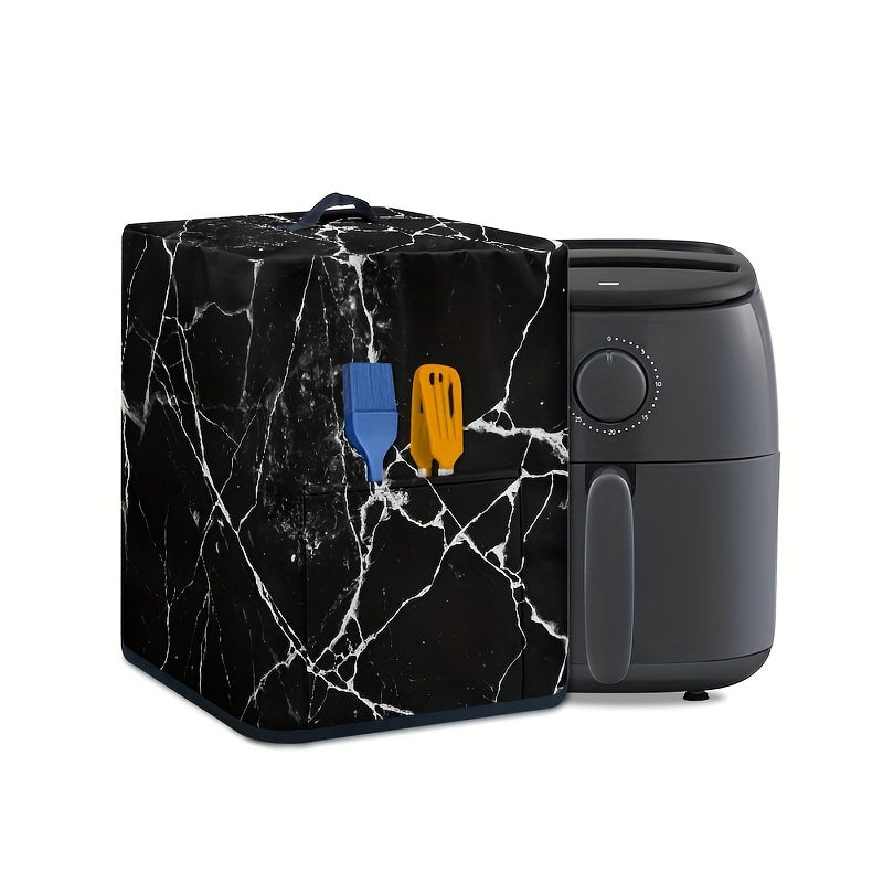 Protect your air fryer with handle with a marble texture dust cover that is waterproof. This instant pot pressure cooker accessory also fits universal electric appliances and comes with a convenient pocket for storage.