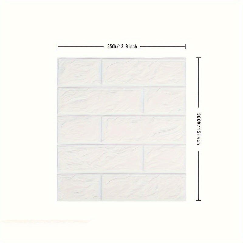 3D wall stickers in packs of 20-50 pieces, self-adhesive soft pack with brick pattern for covering wall defects and preventing collisions and moisture damage.