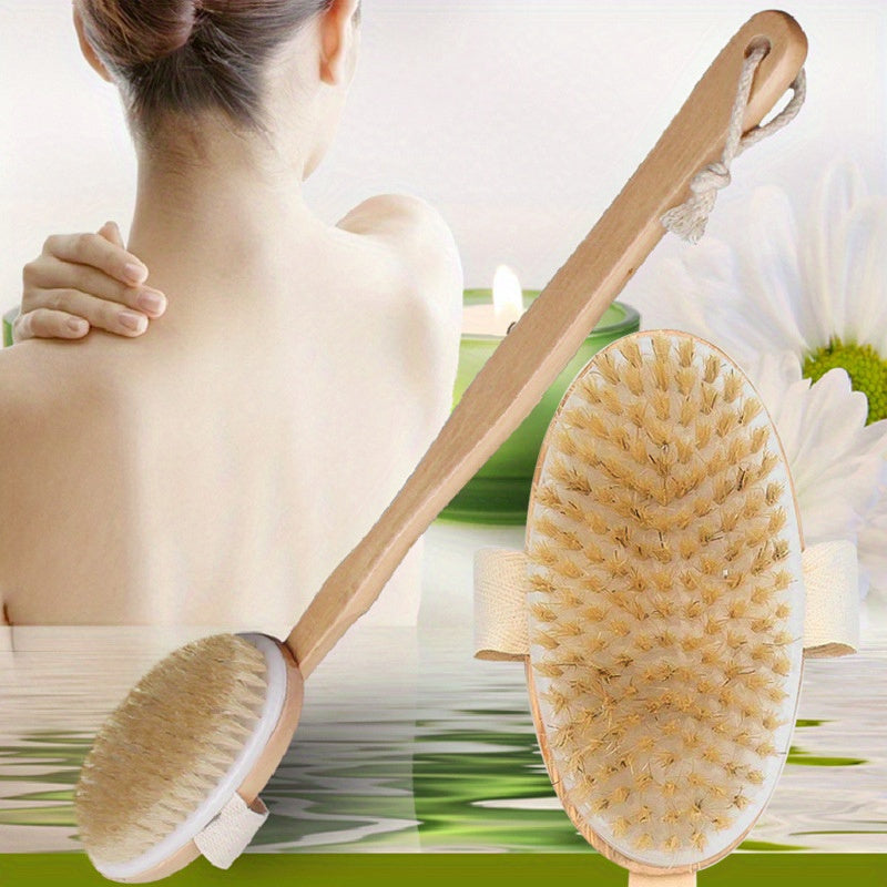 High-quality Bemore dry brush with long handle for gentle exfoliation, ideal for sensitive skin.