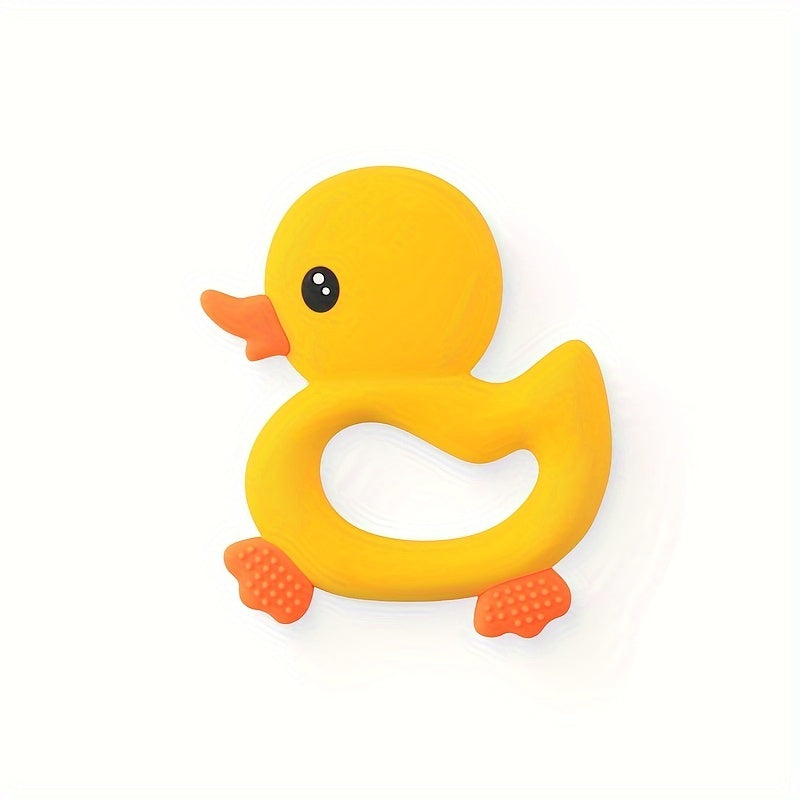 Silicone Teething Toy Shaped like a Duck - Safe for Babies to Chew, Easy to Clean, Ideal Holiday Gift for Christmas, Halloween, and Thanksgiving