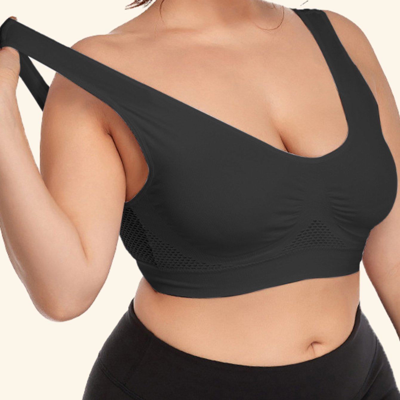 Plus Size Women's Sports Bra with Wide Straps and Shockproof Design