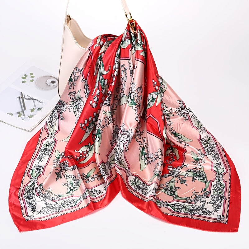 Satin square scarf for men and women, can be worn as a headscarf or hairband. Made of polyester.