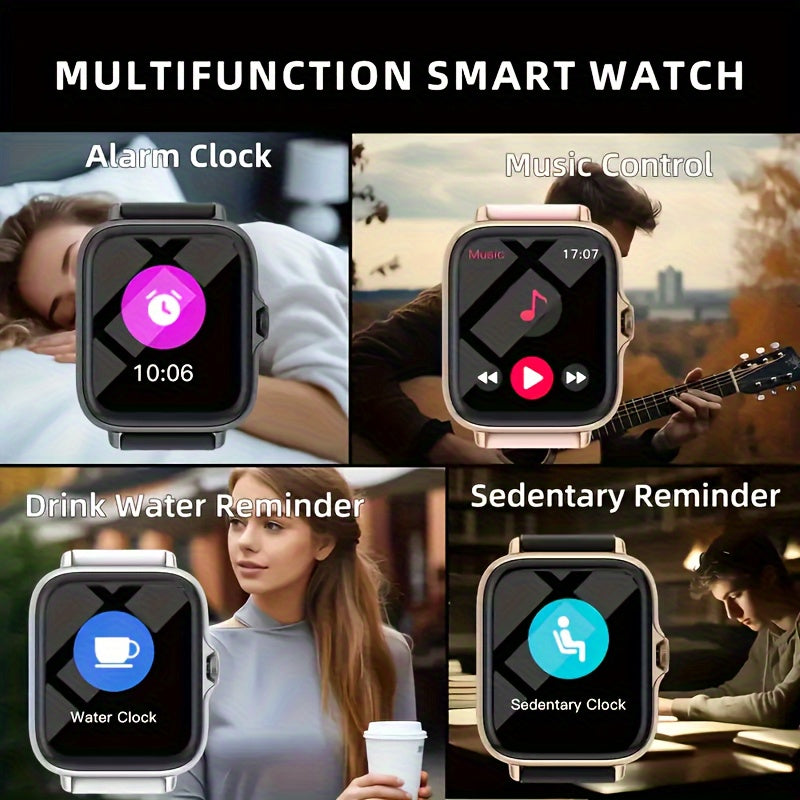 Introducing the latest smartwatch model with a high-definition full-screen touch screen, suitable for men and women. Features include call capabilities, step counting, calorie tracking