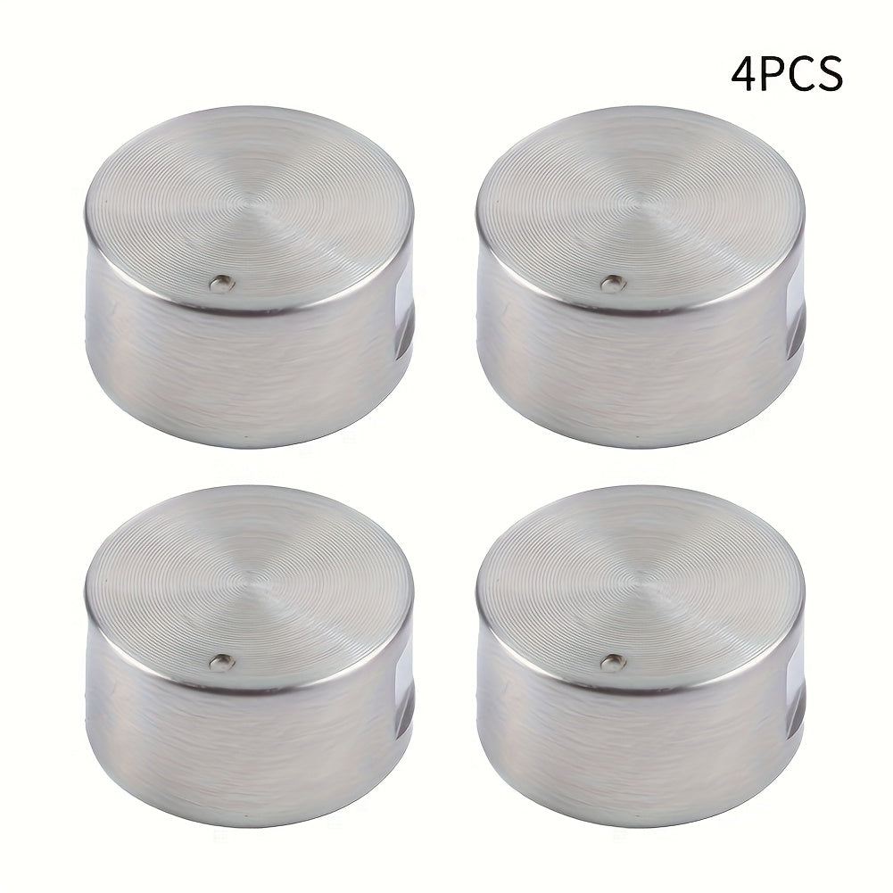 Upgrade Your Kitchen with a Zinc Alloy Round Knob Gas Stove Handle - Sleek Metallic Finish and Stove Top Protectors Included!