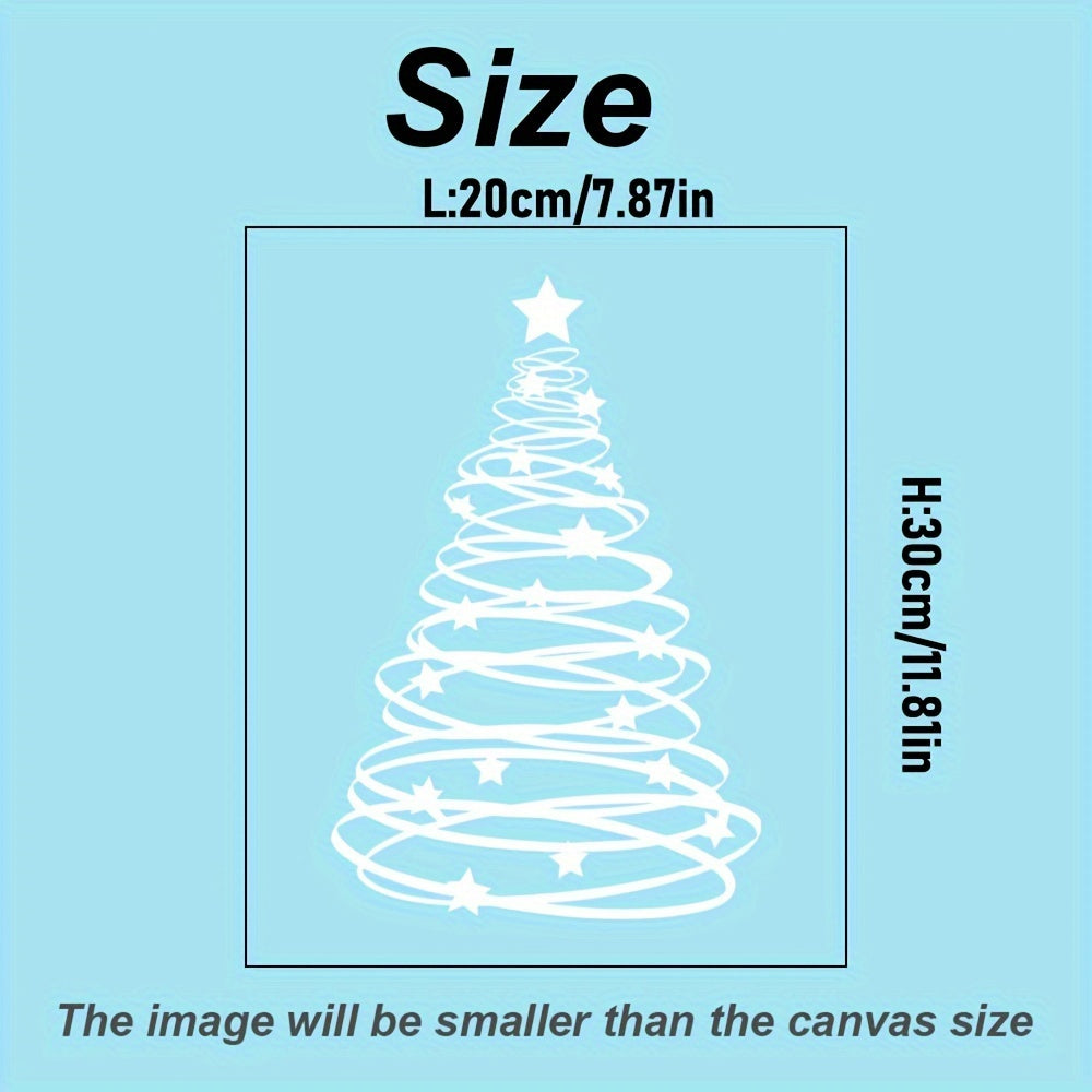 Glass sticker for Christmas tree design with a rustic cartoon look, made of 7mil PVC material with self-adhesive backing. This sticker is reusable and has a matte finish. It is rectangular in shape and perfect for decorating windows and doors in your