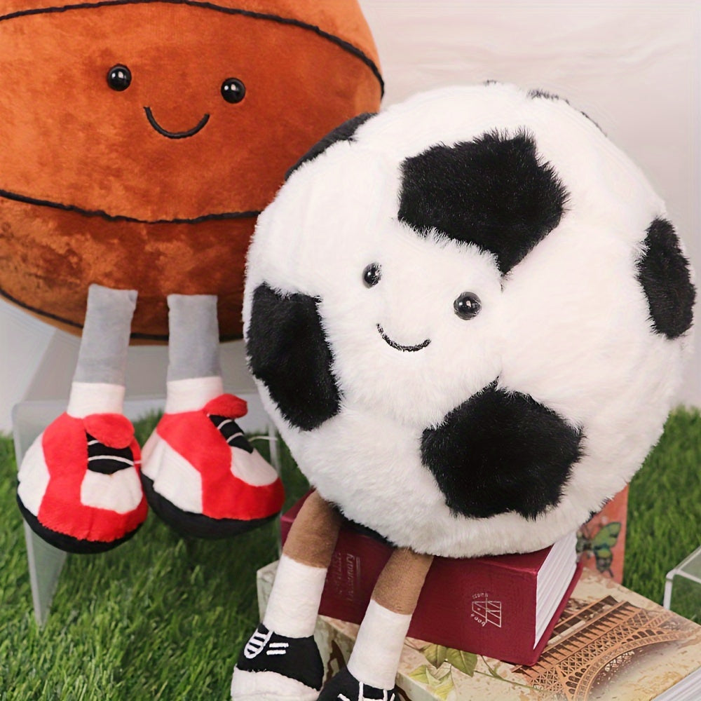 Sports themed plush toy pillows for ages 6-8, preppy style, polyester filled, hand wash only. Perfect for parties, home decor, birthday gifts.