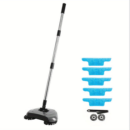 1 set of a versatile hand push sweeper that functions as a vacuum cleaner and sweeping and mopping machine. Perfect for removing garbage, pet hair, and dust, it can be used for both dry and wet cleaning on hardwood and ceramic tiles. This multifunctional