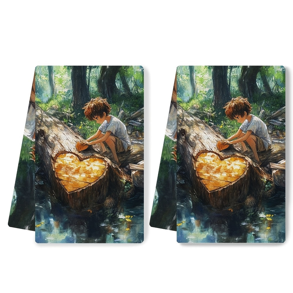 Upgrade your kitchen decor with these 2pcs Coastal Theme Kitchen Towels! This 2-Pack of ultra soft polyester towels offers high absorbency and is conveniently machine washable. The contemporary rectangular dish hand towels feature a stylish Coastal Theme