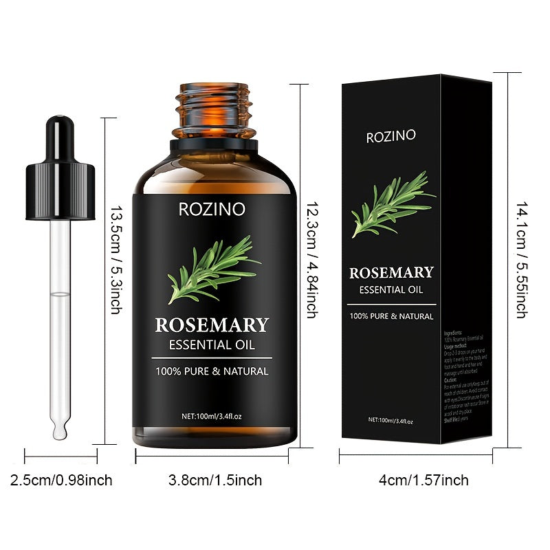 This 100ml bottle of pure natural rosemary essential oil can be used for hair care, moisturizing, and to make hair look shiny.