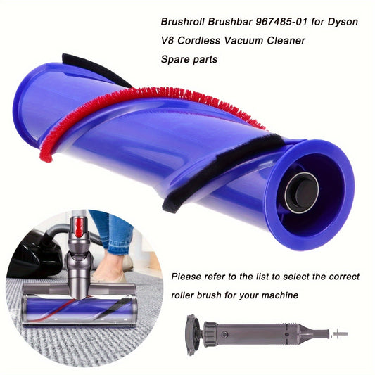 Replacement roller brush roll bar for Dyson V8 cordless vacuum cleaner, part number 967485-01.