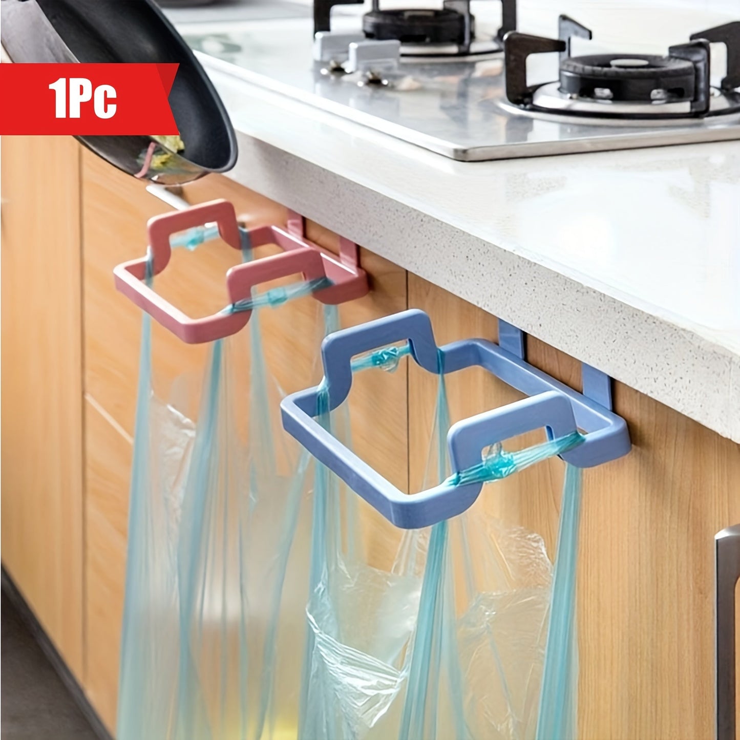 Durable Plastic Rack for Dorms, Bathrooms, and Small Kitchens - Convenient Organizer for Trash Bags, Towels, and Groceries - Fits Under Sink or Over Cabinet to Save Space