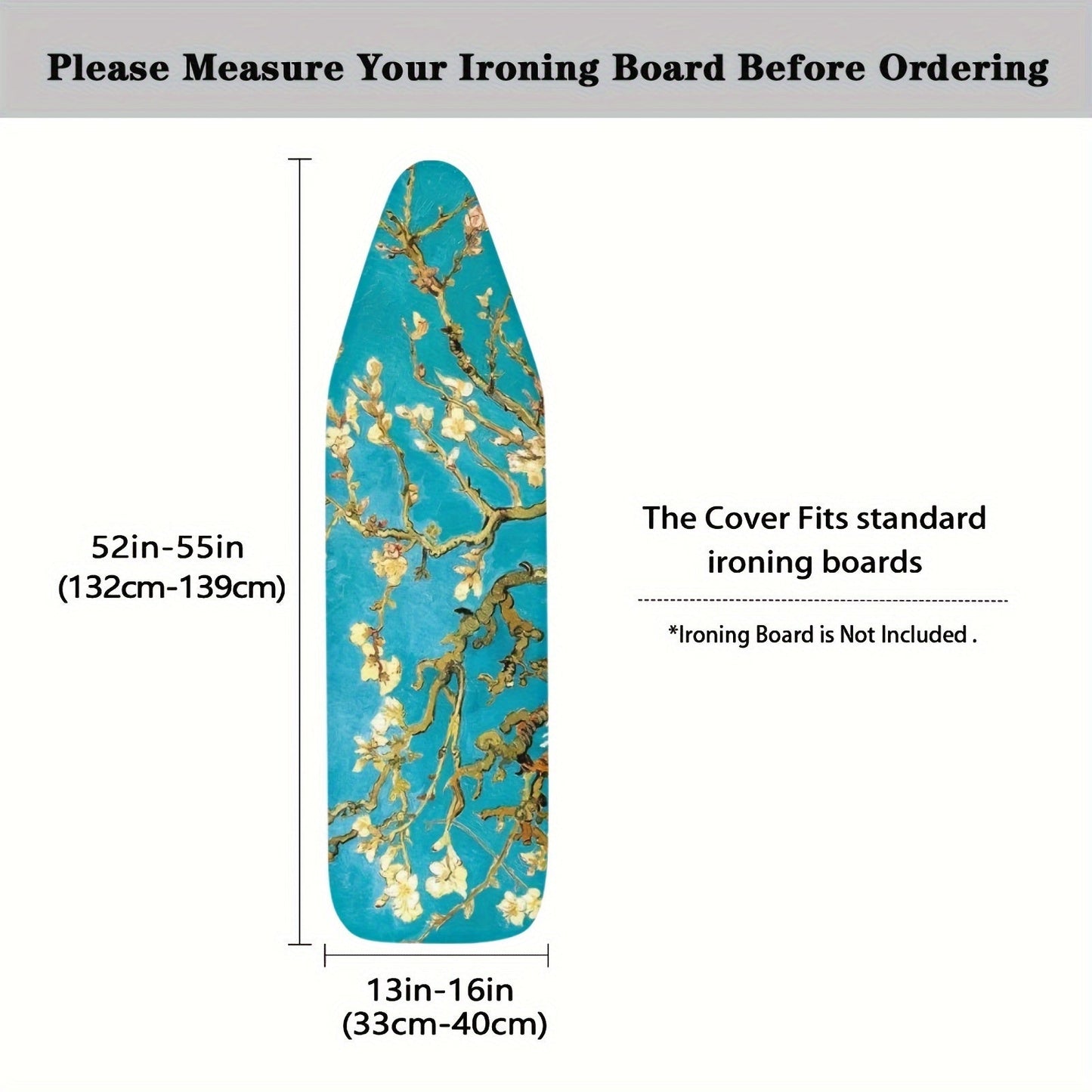 Elastic Ironing Board Cover featuring Van Gogh's Starry Night Art Print, 1-Piece Anti-Stain Protective Dust Cover designed for Standard Ironing Boards