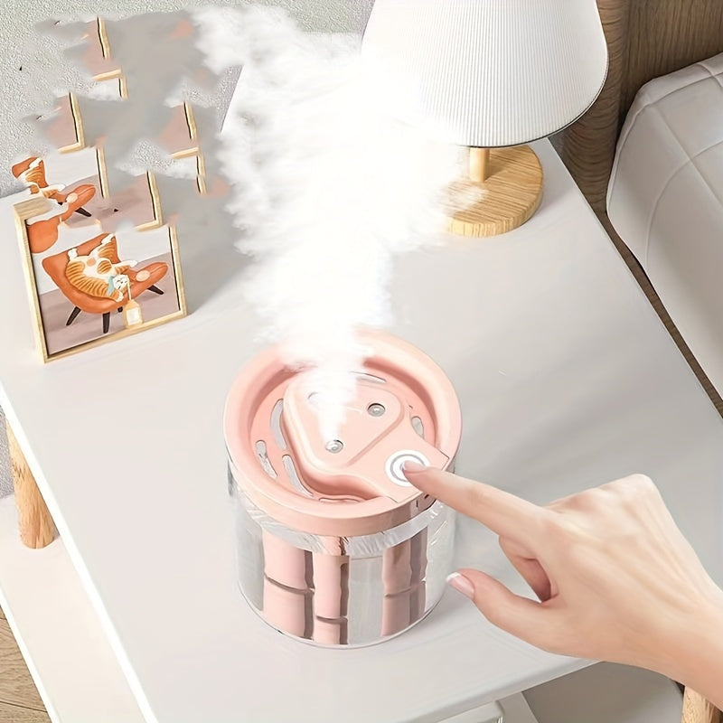 USB-powered humidifier with triple jet technology, 3-speed mist, and warm night light - ideal for home, office, and dorms.