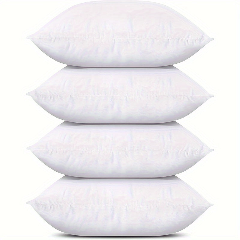 Set of 4 White Throw Pillow Inserts for Bedding, Sofa, and Couch - Decorative Stuffer Pillows for Living Room Home Decor, Perfect for Christmas