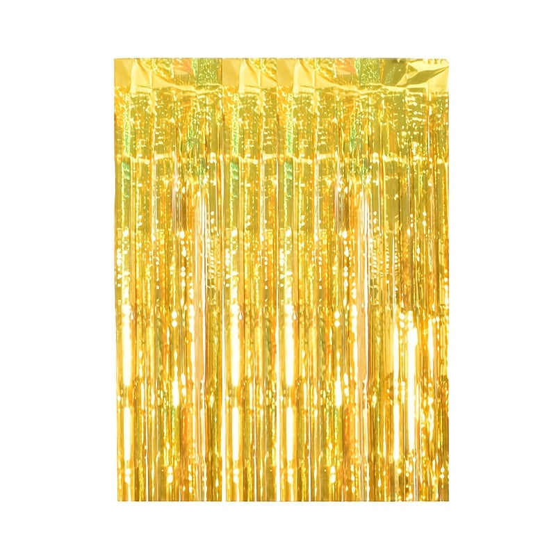 This gold rain ribbon, measuring 2 meters in length, is perfect for enhancing the decor at birthday parties, weddings, and other special events. It can also be used for holiday team decorations, as well as a festive gift for Christmas, Halloween, and