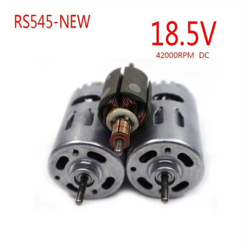 New RS545 DC Motor - 1 piece, 18.5V, 42000RPM, suitable for vacuum cleaner accessories. Made of metal and plastic, perfect for replacing dusting brush in home and kitchen.