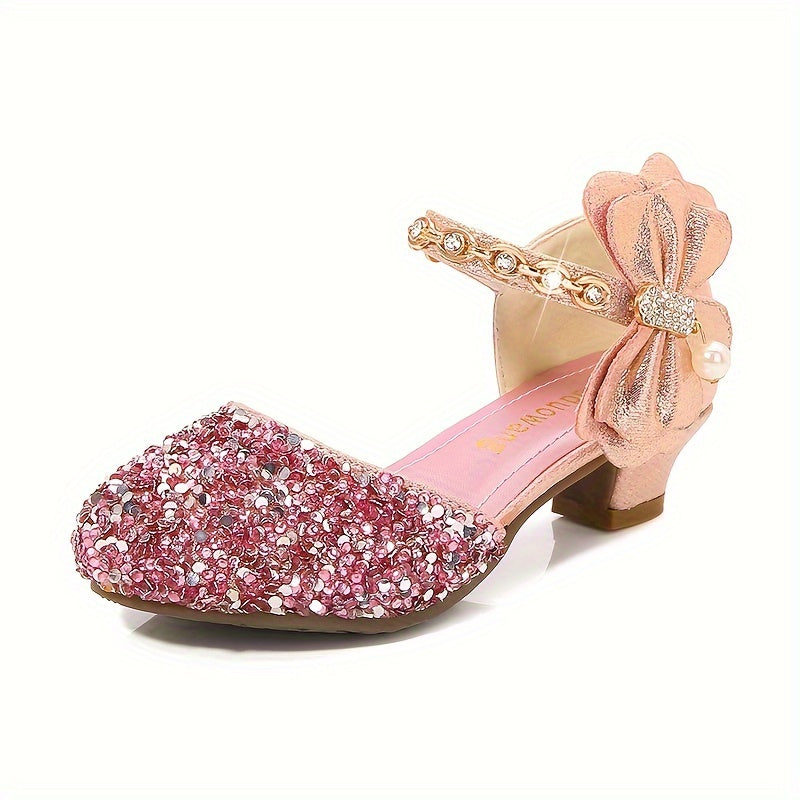 Children's crystal sandals with a princess design for girls in spring and summer.