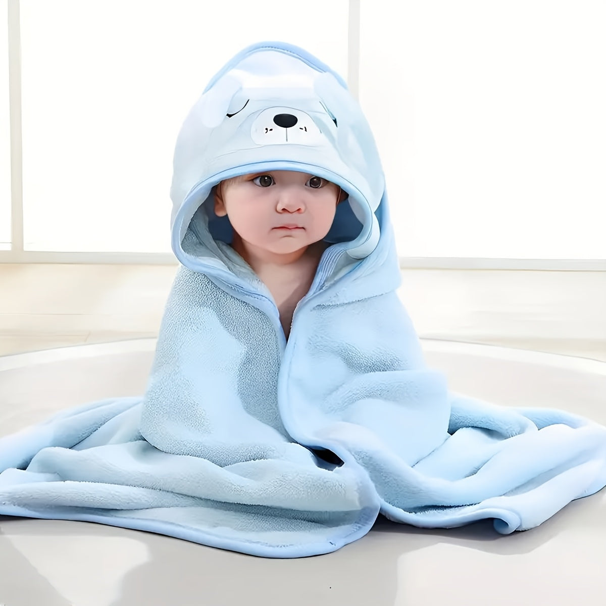 This adorable cartoon hooded bath towel is super absorbent, made from soft knit fabric and is machine washable. Perfect for babies aged 0-3 years, it makes an ideal gift for Christmas, Halloween, or Thanksgiving.