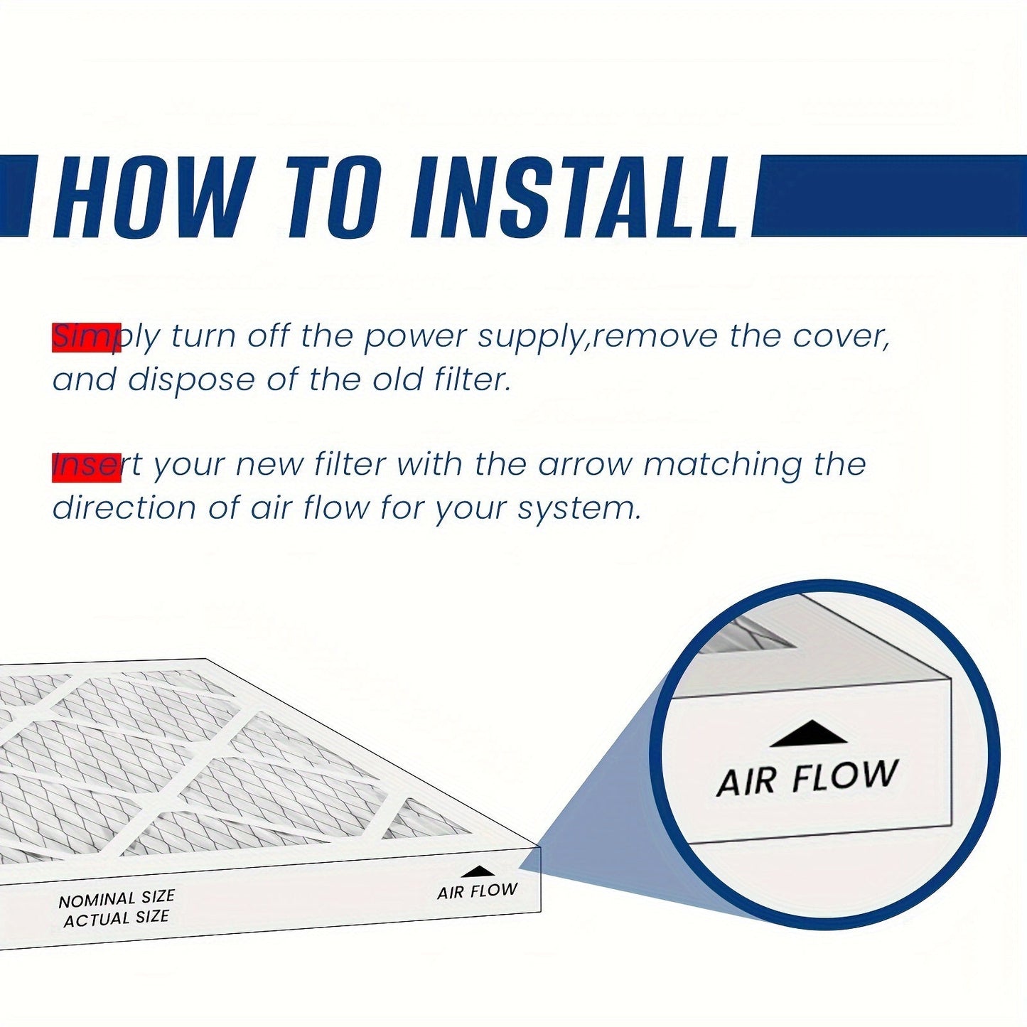 Two Merv8 Electrostatic Pleated Air Filters for AC & Furnace - 45.72x50.8x2.54 cm, Designed to Work with HVAC Systems