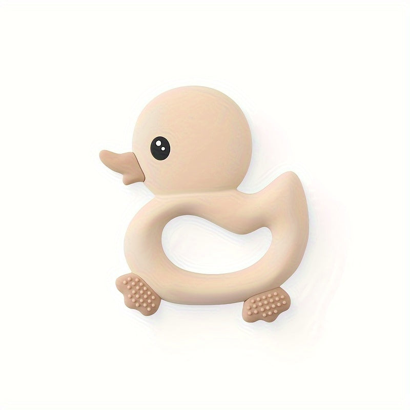 Silicone Teething Toy Shaped like a Duck - Safe for Babies to Chew, Easy to Clean, Ideal Holiday Gift for Christmas, Halloween, and Thanksgiving