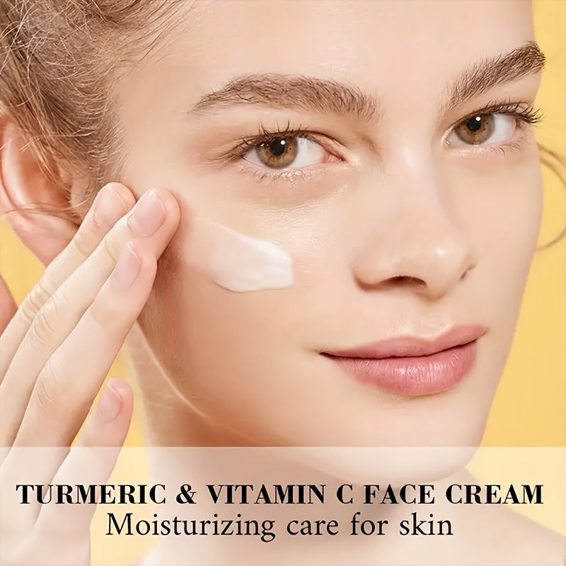 JAYSUING Turmeric & Vitamin C Firming Cream is a unisex adult moisturizer for all skin types, containing Hyaluronic Acid, Collagen, Jojoba, Vitamin E, and Retinol for hydration, firming