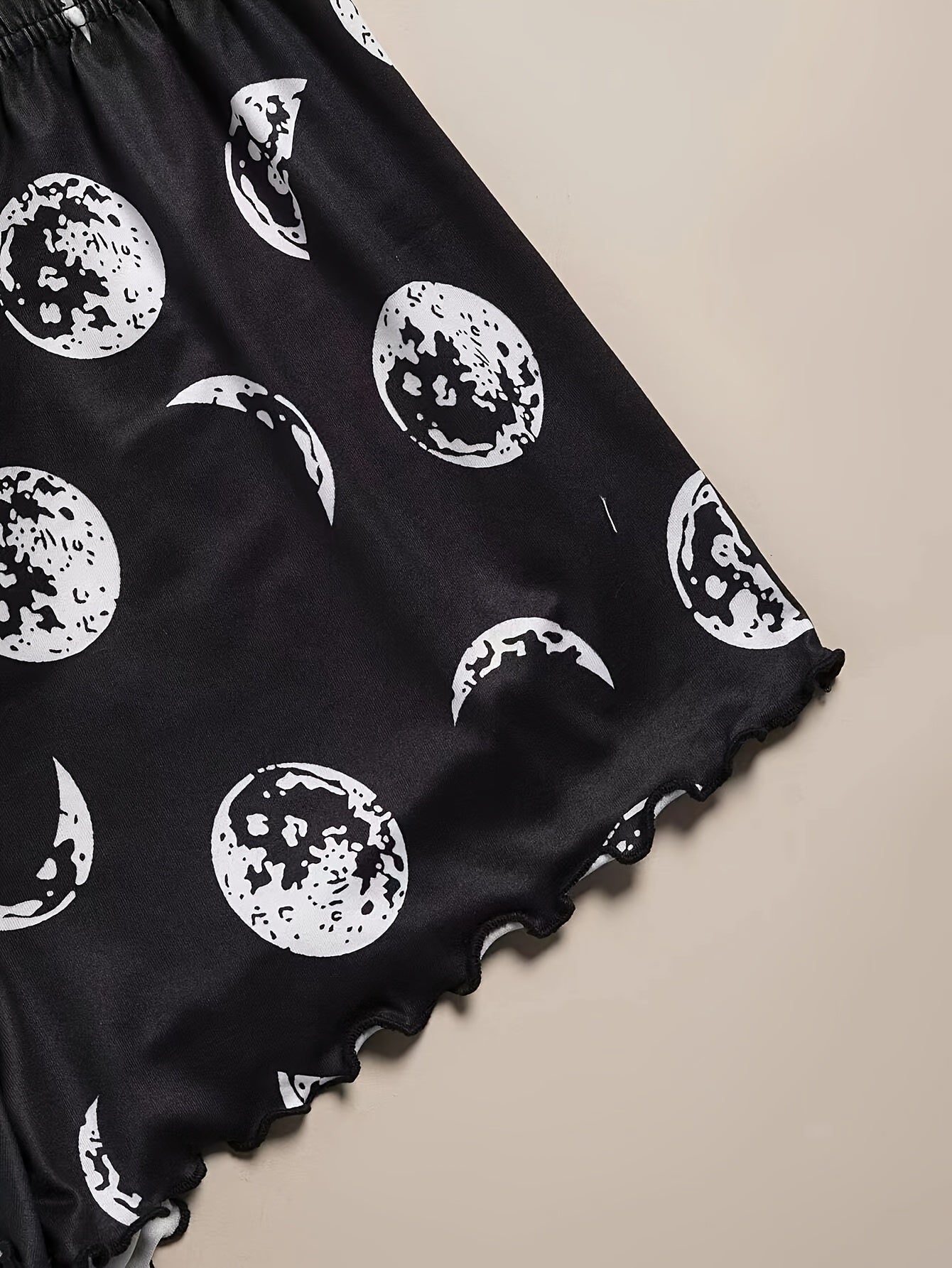 Women's pajama set with moon theme print