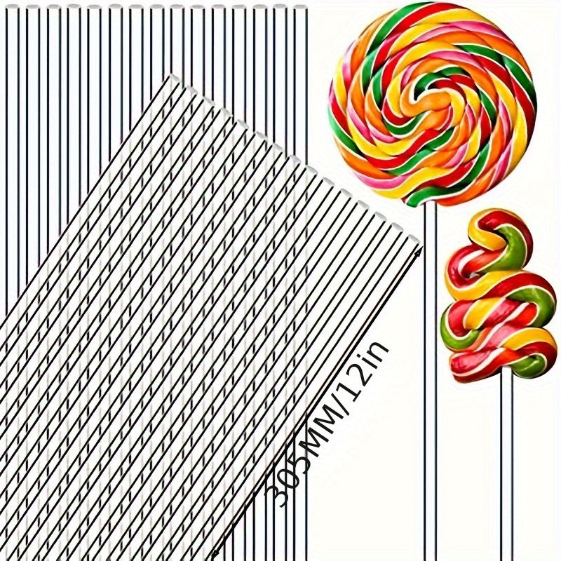 Acrylic Lollipop Sticks Set of 50 - Perfect for Cake Pops, Candy, Treats, Cupcakes, and Desserts at Weddings, Halloween, and Christmas