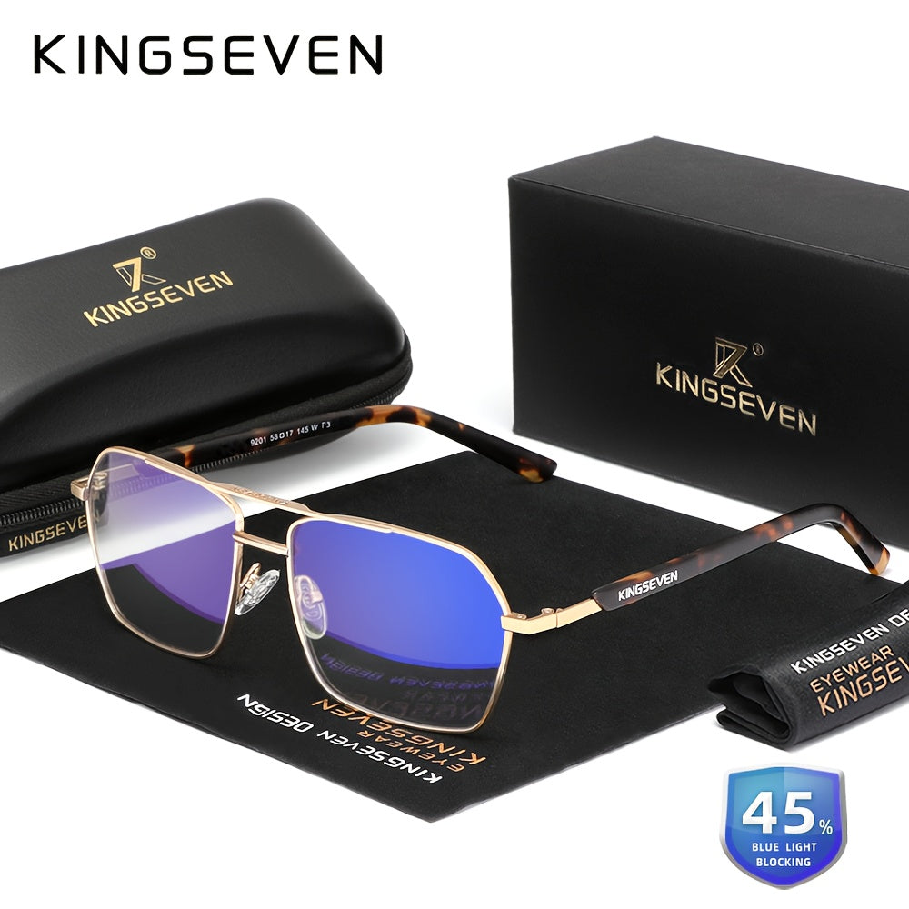 Kingseven 1pc Blue Light Blocking Glasses for Women & Men, Suitable for Computer, TV, Phone & Gaming, Decorative Glasses" - Kingseven's blue light blocking glasses are suitable for both men