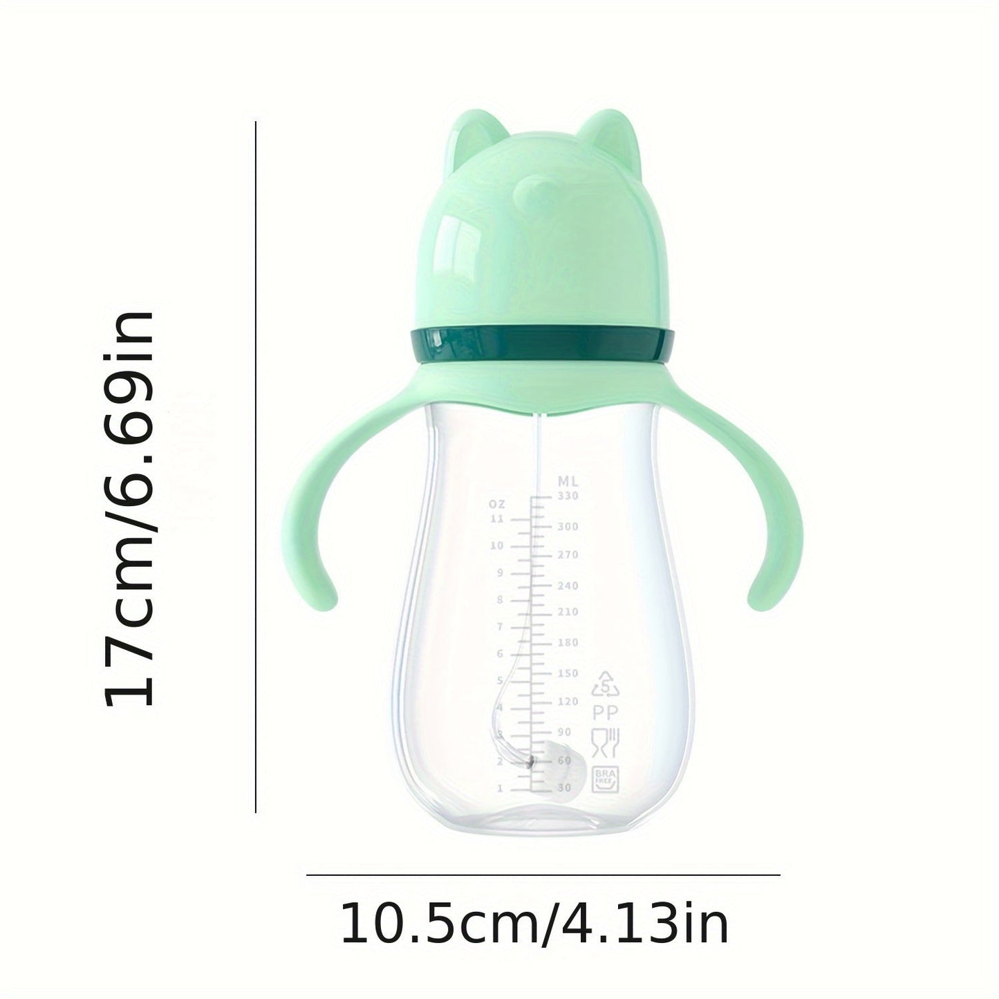 240ml milk bottle made of PP, with high temperature resistance up to 110 degrees, BPA-free, and shatterproof feeding bottle