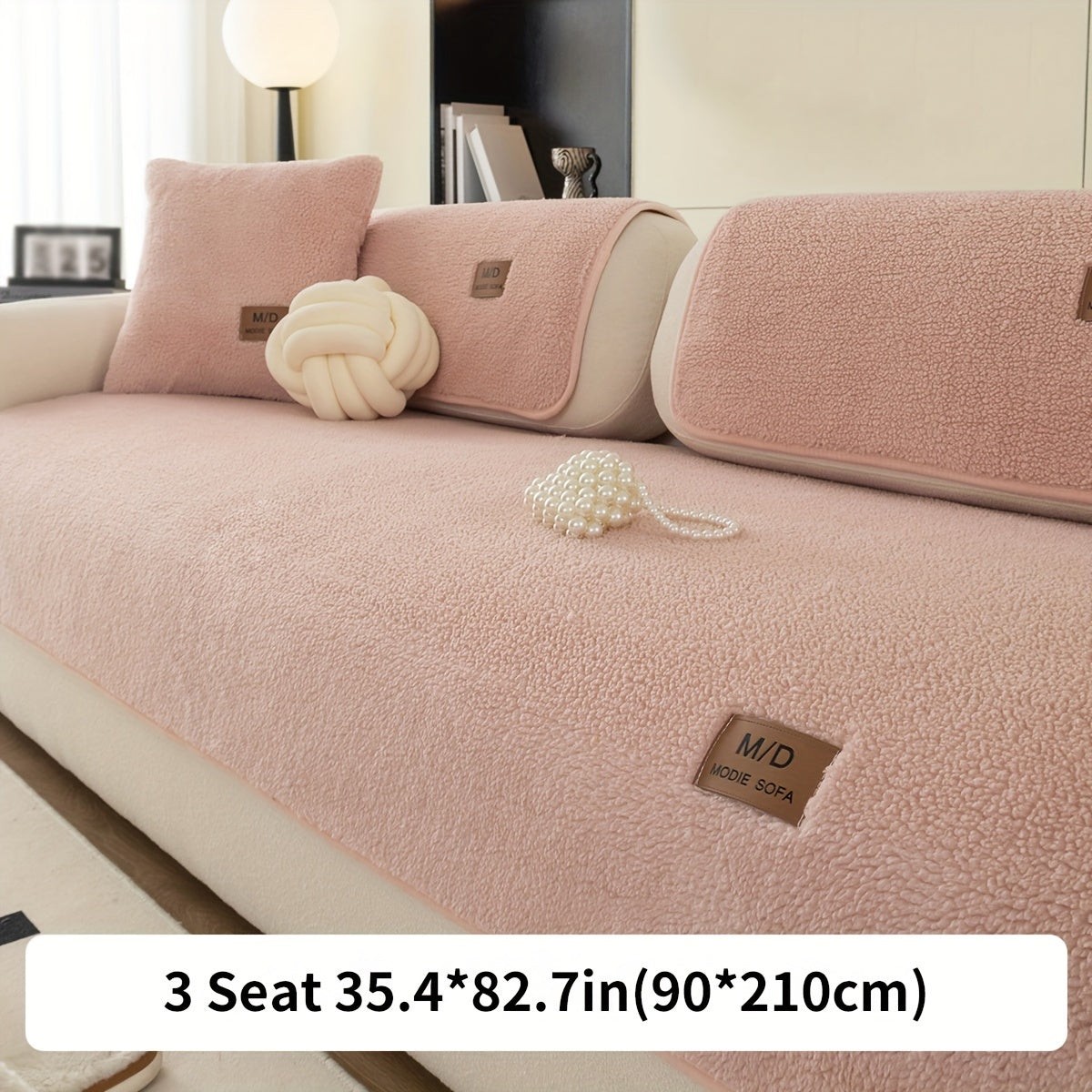 Plush sofa slipcover for all seasons, non-slip and thickened for universal furniture protection in any room.