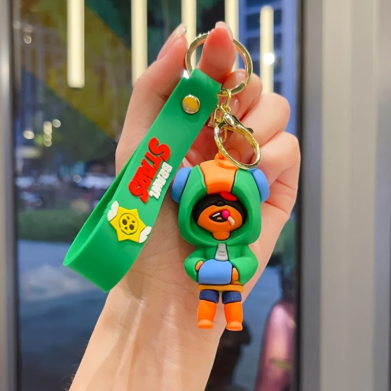 Durable PVC Keychain featuring a Cute Cartoon Character - The Perfect Fashionable Anime-Inspired Charm for Backpacks & Car Keys! Complete with a Strong Lobster Clasp, this Keychain makes a Great Christmas Gift for Women and Girls.