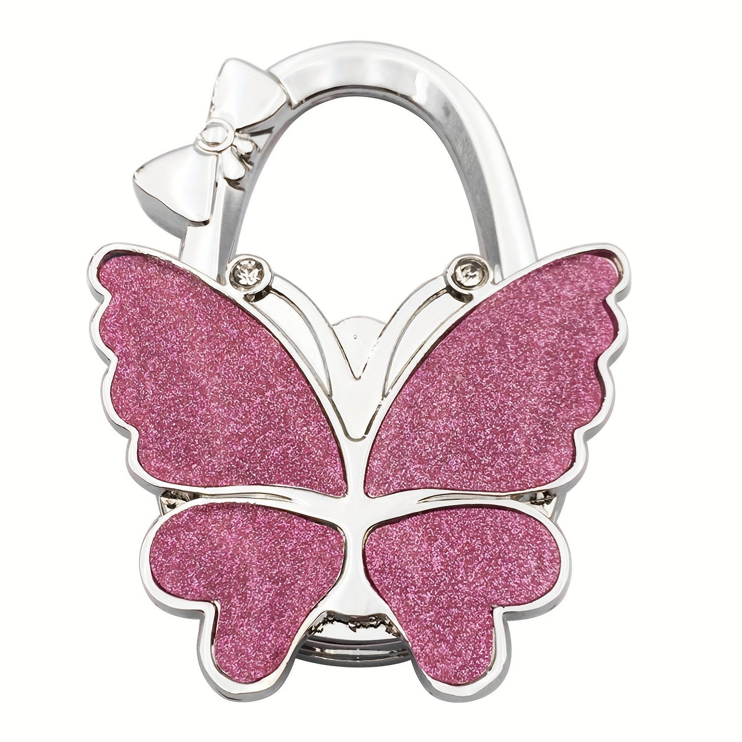 Shiny Butterfly-Shaped Folding Hanging Hook for Handbags - Perfect for Tables, Desks, Home, and Office