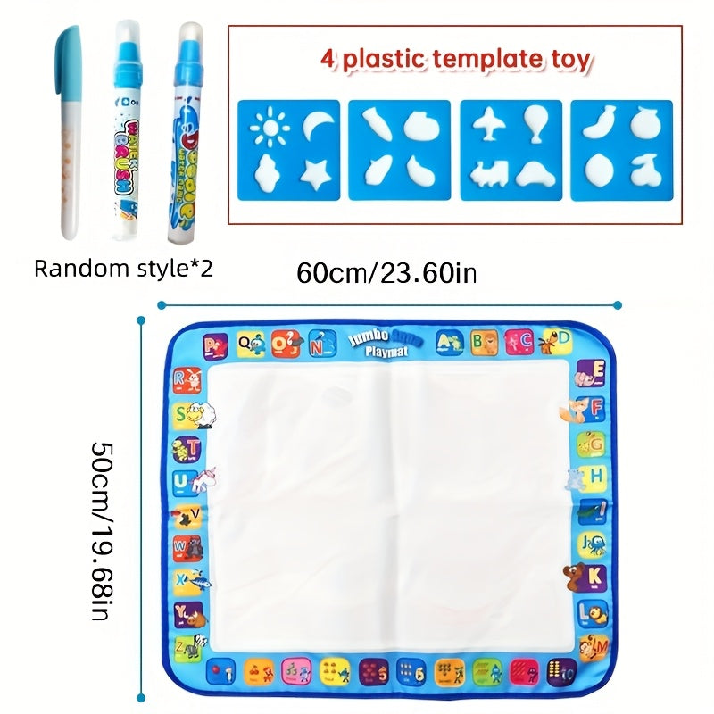 Large, reusable water painting mat for creative family fun.