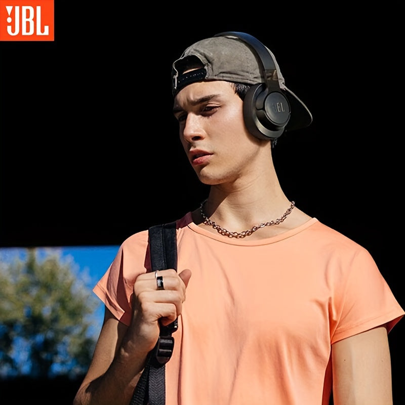 JBL TUNE 720BT Over-Ear Wireless Headphones with sound isolation, volume control, condenser mic, 3.5mm jack. Non-waterproof plastic design for phone, sports, exercise. Long battery life